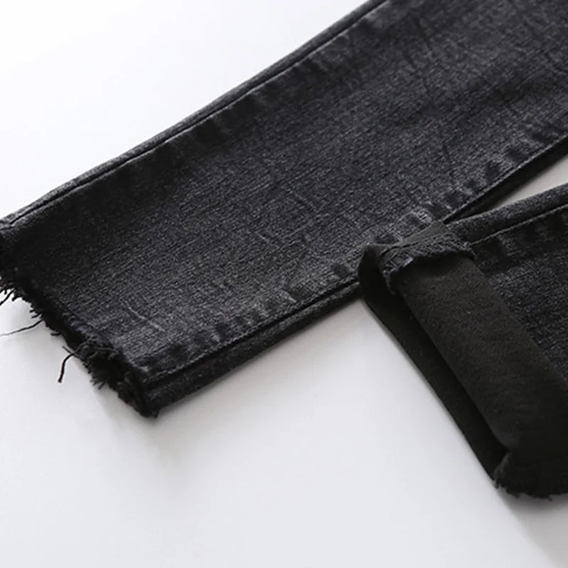 Лидер продаж осенние джинсы для девочек облегающие штаны с высокой талией и