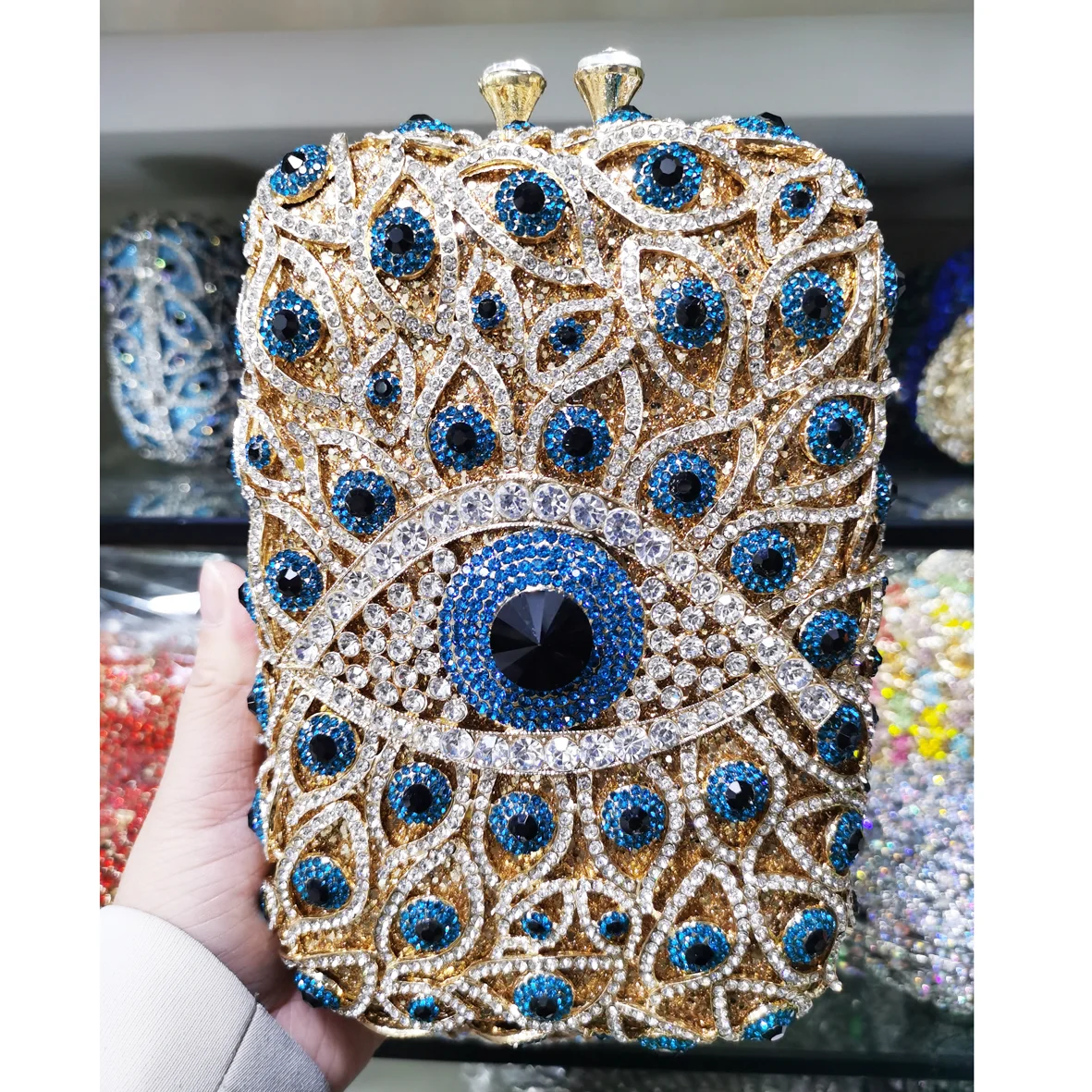 Новейшая Большая вечерняя сумка с кристаллами подходит для iphone Samsung женский