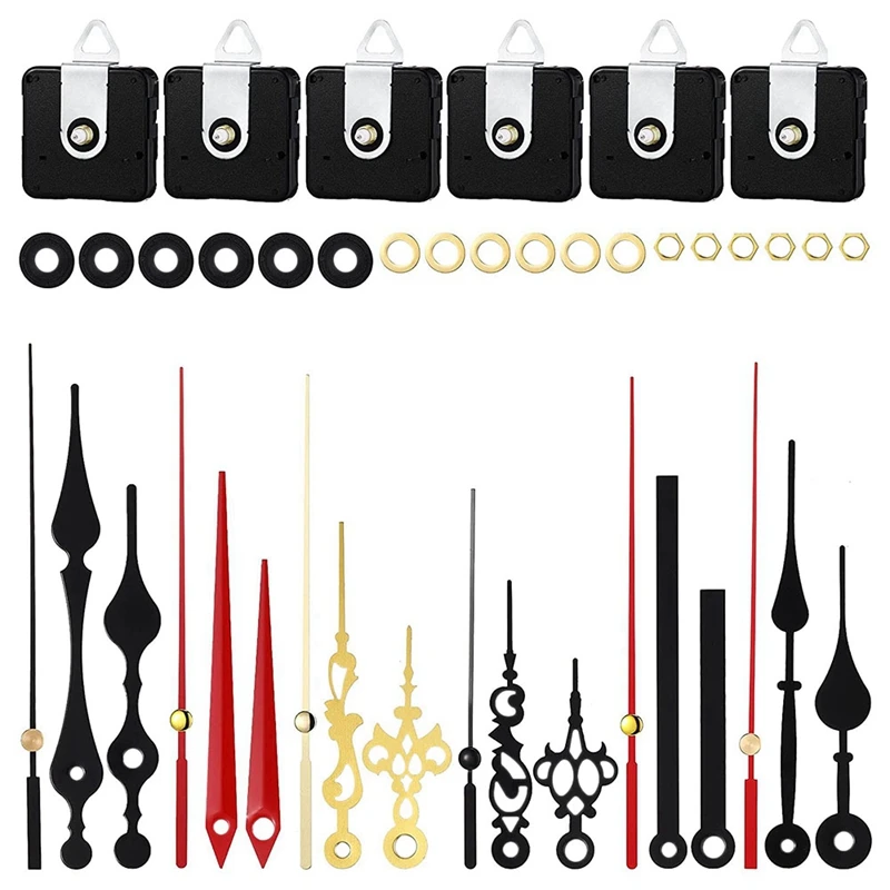 

Quartz Clock Movement Mechanism Parts With 4 Types Clock Hands Accessories For Clock Repair Replacement Parts
