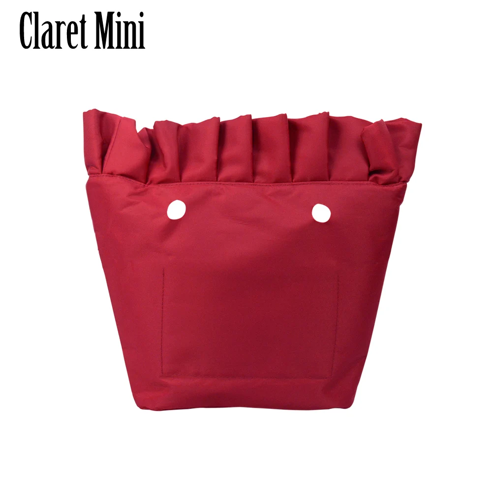 claret mini Huntfun новая гофрированная плиссированная Ткань водонепроницаемая внутренняя подкладка вставка карман на молнии для классического мини Obag внутренний карман для O сумки - Цвет: claret mini