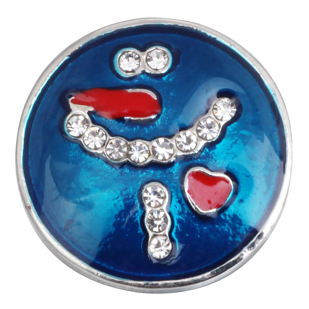 6 шт./лот ювелирные изделия 18 мм кнопки с синими стразами Морская звезда Дельфин