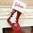 Под заказ свое имя, новогодние и рождественские чулки, женский подарок, украшения для дома, рождественские носки, подарочные пакеты
