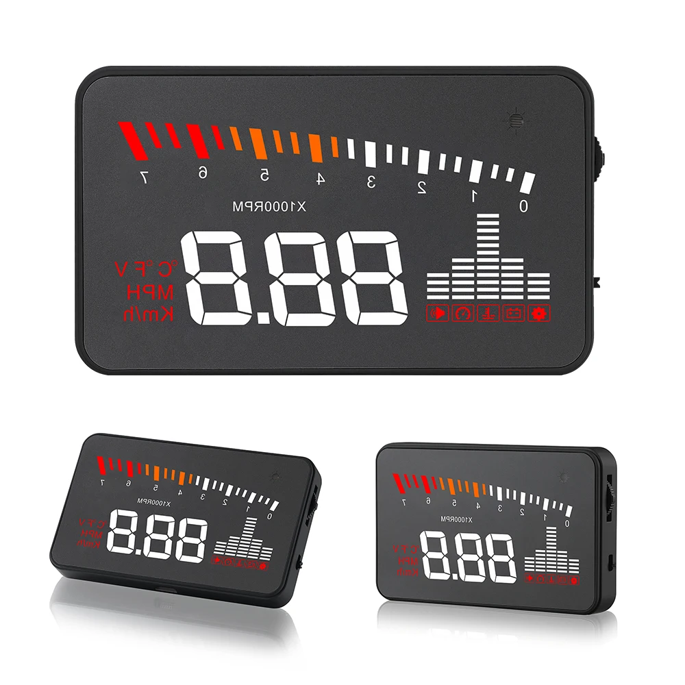 

Умные датчики HUD OBD2, дисплей на лобовом стекле, отображение оборотов в минуту, сигнализация, цифровой автомобильный измеритель скорости, акс...