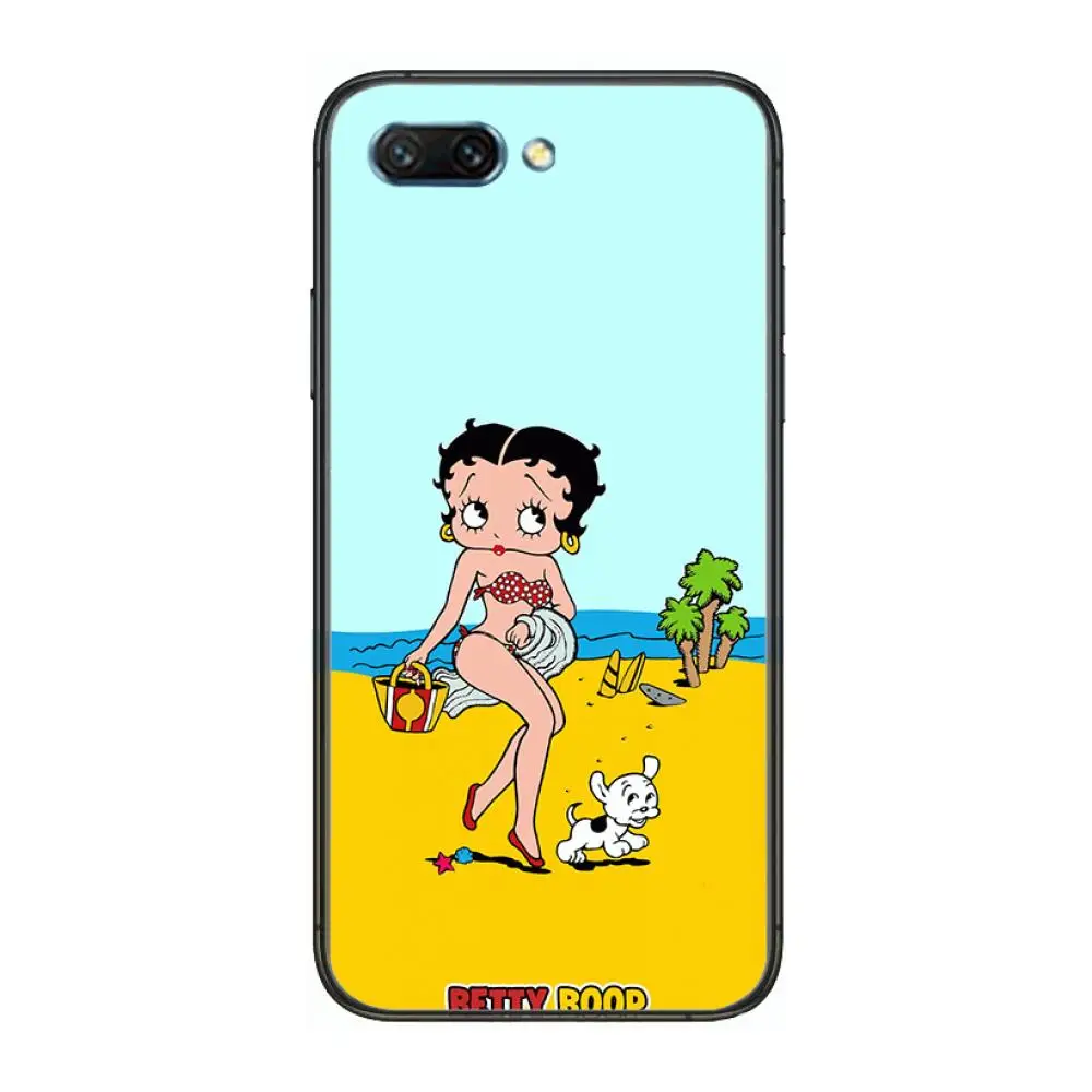 

Betty Boop case clear Phone Case For Huawei Honor 10 9 8 7 N Pro Lite A C RU Black Etui Coque Hoesjes comic fashion