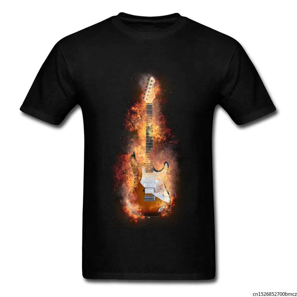 

Women's Fashion Casual Tops Tees Flaming Guitar T-Shirt Hip Hop Metal Band Rock Tshirt