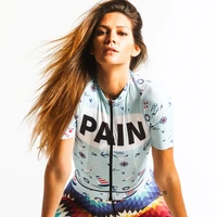 love the pain women cycling jersey summer bike suit short sleeve shirt bib shorts gel pad usa pro team clothing ciclismo maillot