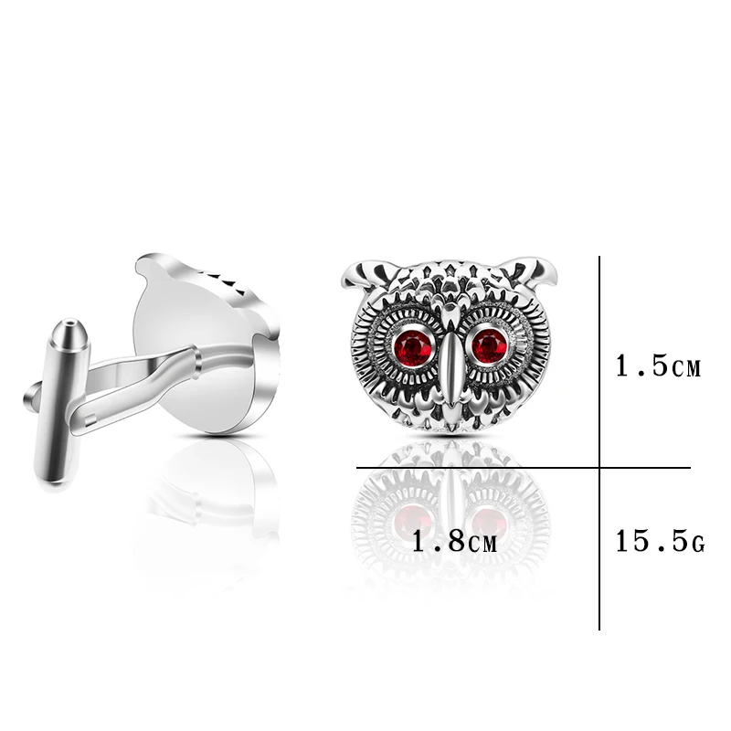 

New Arrival Cuff Links Vintage Owl Animal Artwork Design Quality Brass Material Fashion Man's gift cufflinks Free Shipping