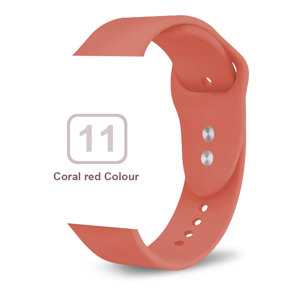 Мягкий силиконовый сменный спортивный ремешок для 38 мм Apple Watch Series1 2 3 4 5 42 мм наручный браслет ремешок для iWatch Sports Edition - Цвет ремешка: Coral red