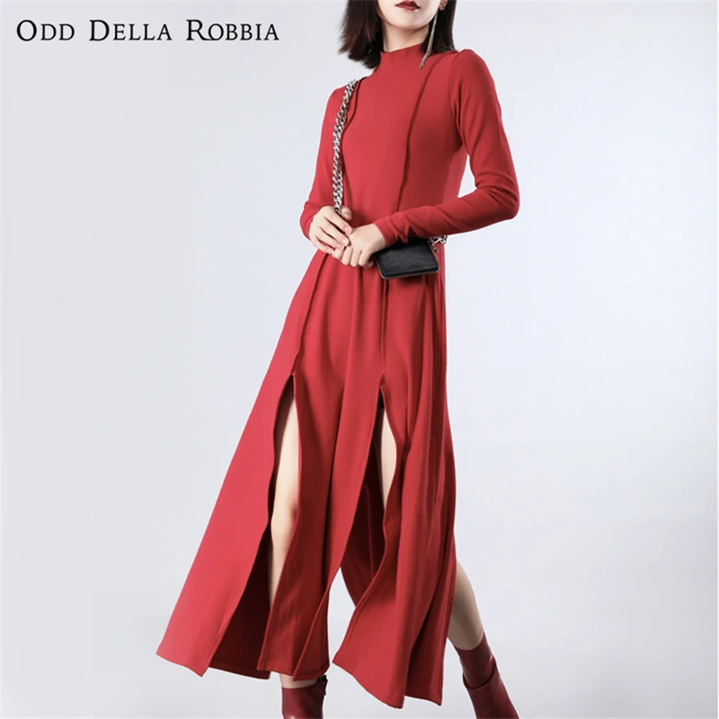 

Платье женское OddDellaRobbia, с длинным рукавом, с разрезом на подоле, весна, 1023