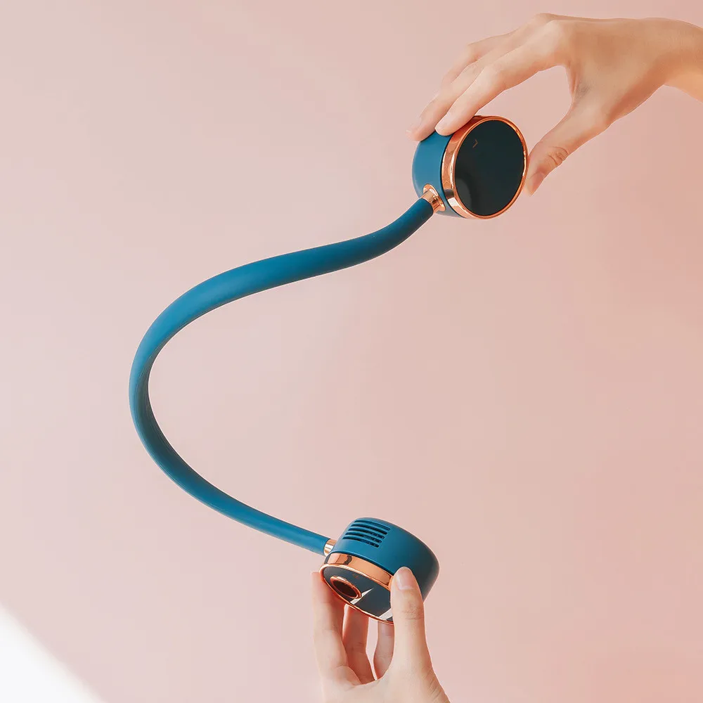 

4000mAh battery Neck Fan Portable Bladeless Fan Rechargeable Leafless Hanging Fans Air Cooler Cooling Wearable Neckband Fans