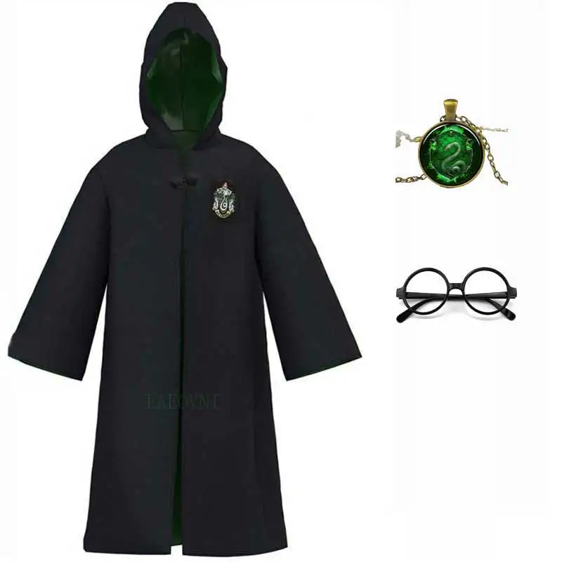 Плащ с капюшоном свитер шарф косплей Слизерин одежда ведьмы Академия Магии