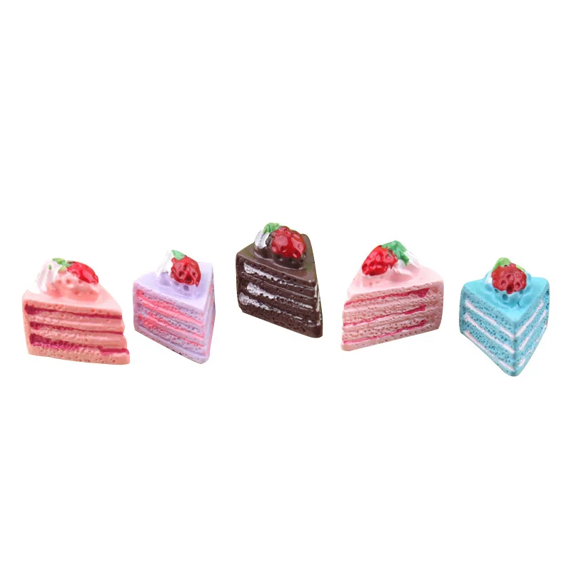 

20Pcs Mixed Resin Strawberry Cake DIY Crafts Flatback Scrapbook Food Toys Kids Hair Accessories Phone Shell Ornaments Miniatures