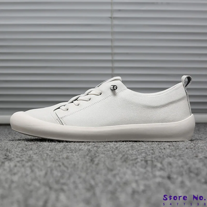 

Genuine Leather Shoes Men Sneakers Casual Male Footwear Fashion Brand White Shoes Mens Cow Leather White Sneakers KA1697