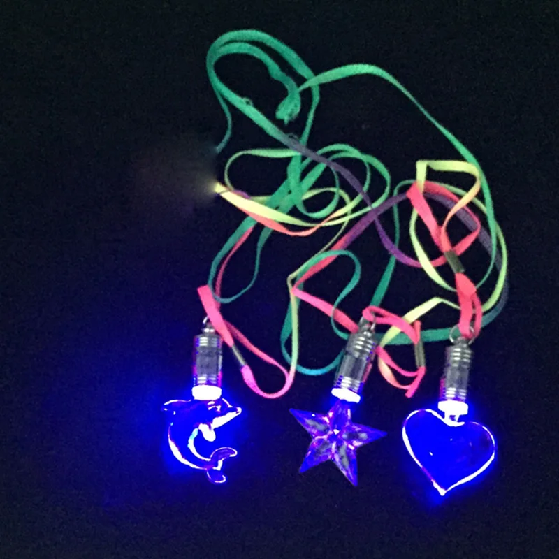 Светодиодный синий Магнитный светильник подвеска ожерелье Рождество день