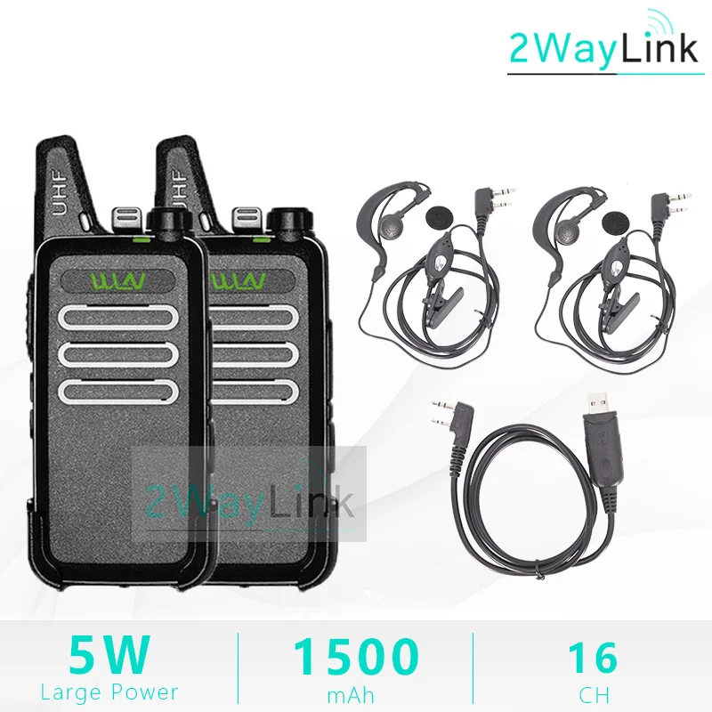 2B-2HD-1Cable 2 шт. WLN KD-C1 мини-радио 5 Вт портативная рация UHF двухсторонняя рация RT22 ZT-X6 Удобная мини 5 Вт ветчина радио KD-C2 обновленная версия дешевая горячая распродажа - Цвет: 2B-2HD-1Cable