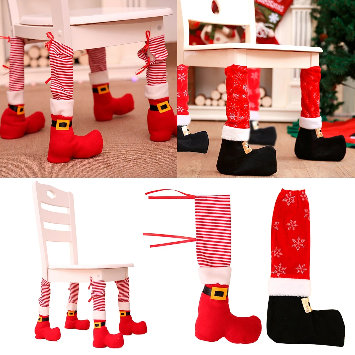QIFU Рождественские украшения для дома Navidad чехлы на стулья Санта Клаус Noel подарок на год