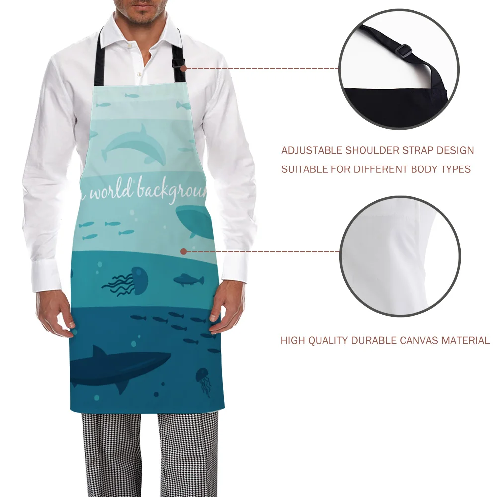 Tophome Кухонный Фартук с рисунком морских слов регулируемые фартуки из парусины