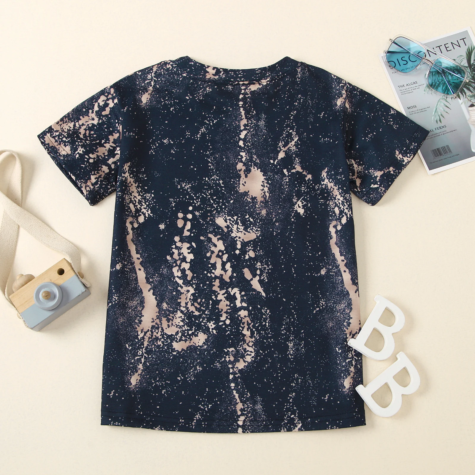 

12M-5Y Fashion Kids Girls Summer Dress Pattern Print Short Sleeve Pullover Straight Knee Length Dress