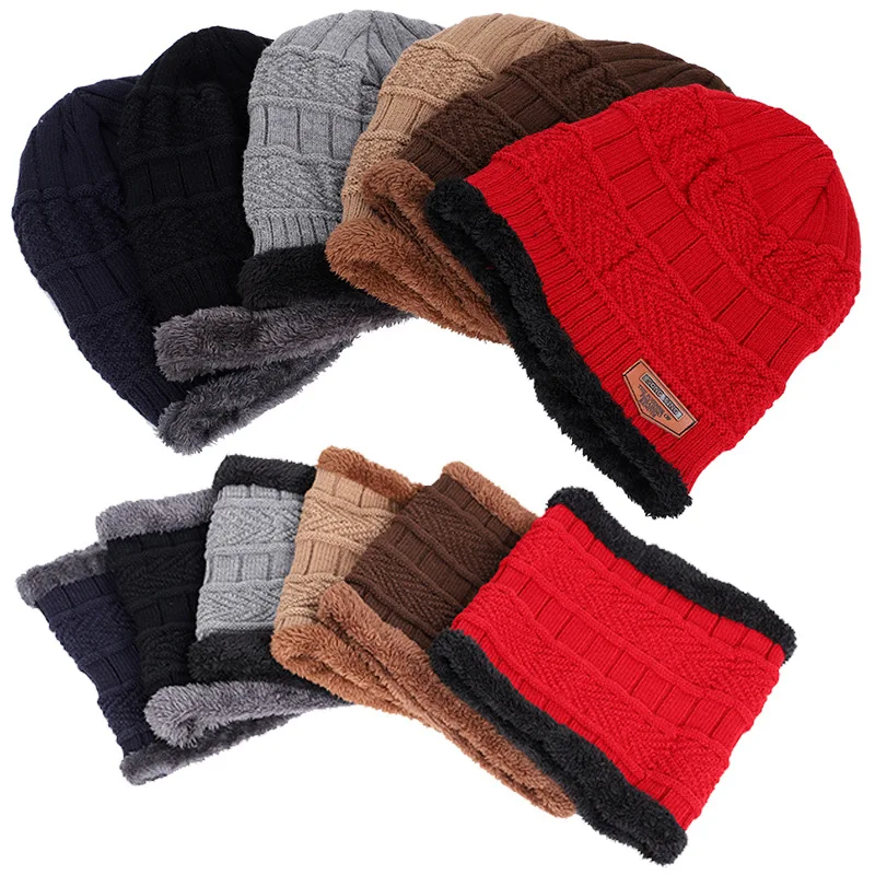 Вязанная шерстяная зимняя Осенняя шапка Толстая теплая облегающая бини мягкий