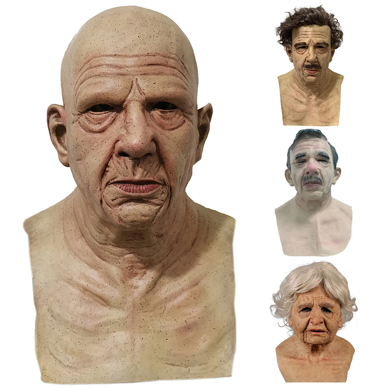 Halloween Headgear for Party Roleplay Cosplay Costume Props Realistic Scary Face Mask Decor | Дом и сад