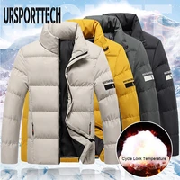ursporttech high quality winter jacket men parkas coats brand mens solid color casual jacket warm thick parka coat male outwear