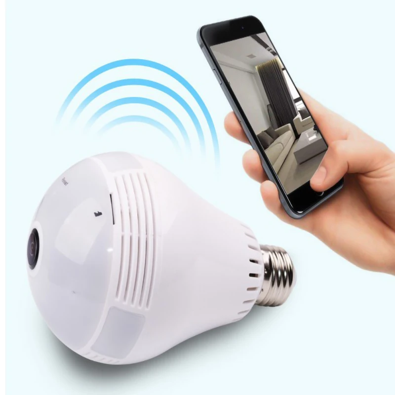 Беспроводная панорамная IP-камера V380 E27 960P Wi-Fi 360 ° | Безопасность и защита