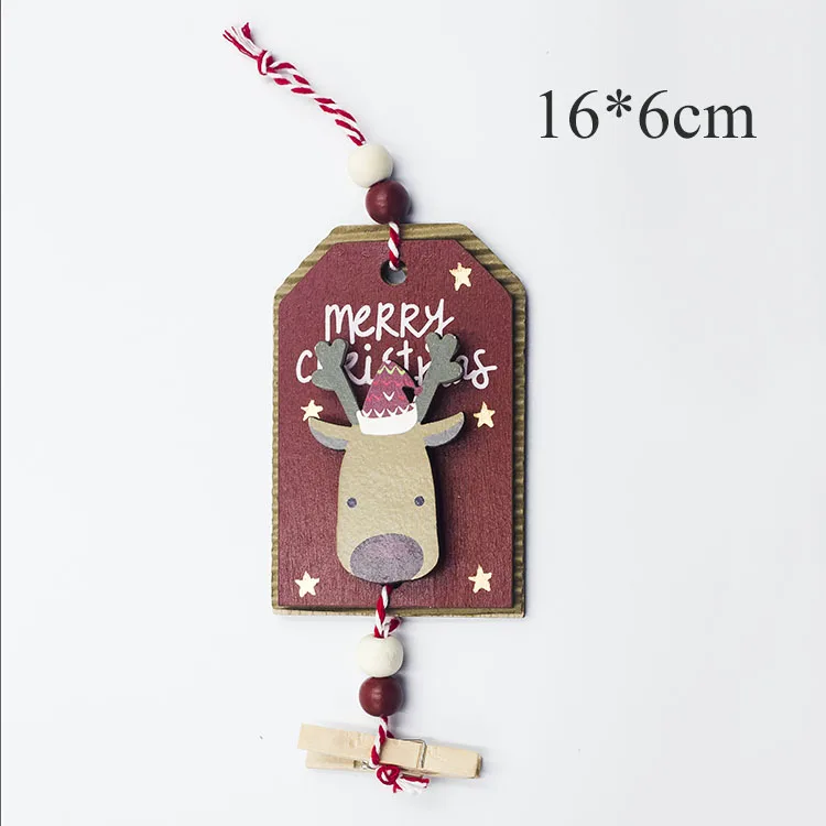 2PD-62939-3 1 шт. Новогодние подвески из натурального дерева, украшения для рождественской елки, подвески для самодеятельного творчества, Рождественский Декор, украшение для дома, свадьбы, вечеринки, 62943 - Цвет: 2PD-62939-3