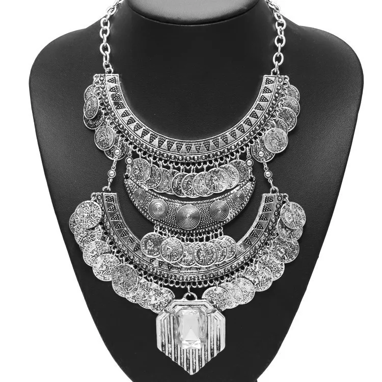 Style I Новинка, женское модное ювелирное изделие, винтажное, серебряное, цвет, макси воротник, длинная цепочка, кристалл, колье, массивные ожерелья, подвески - Окраска металла: Style I