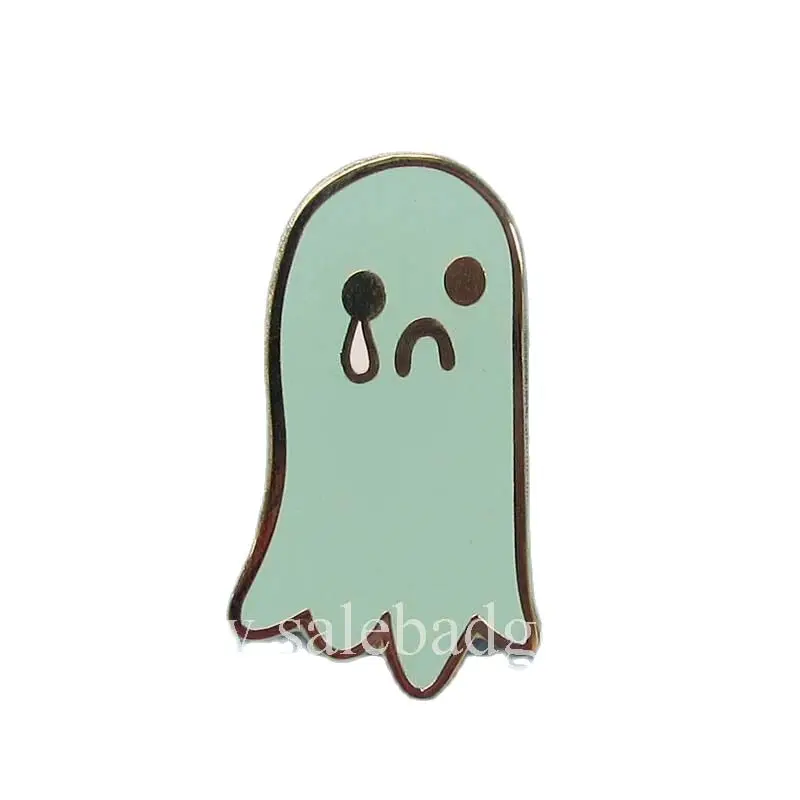 Жесткие эмалированные значки на заказ с золотым покрытием и зеленым призраком