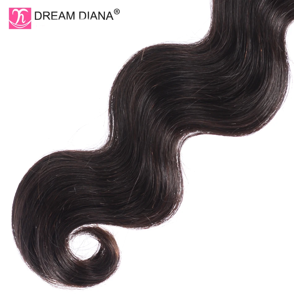 DreamDiana Малазийская волна тела 4 пучка s натуральный черный 8 &quot 30&quot L Remy пучки