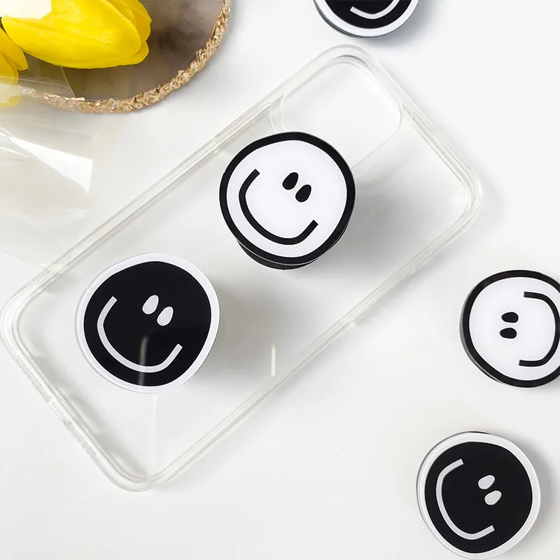 high quality diy ins smiley phone holder for iphone samsung mobile phone grip samsung mobile phone accessory socket phone ring free global shipping