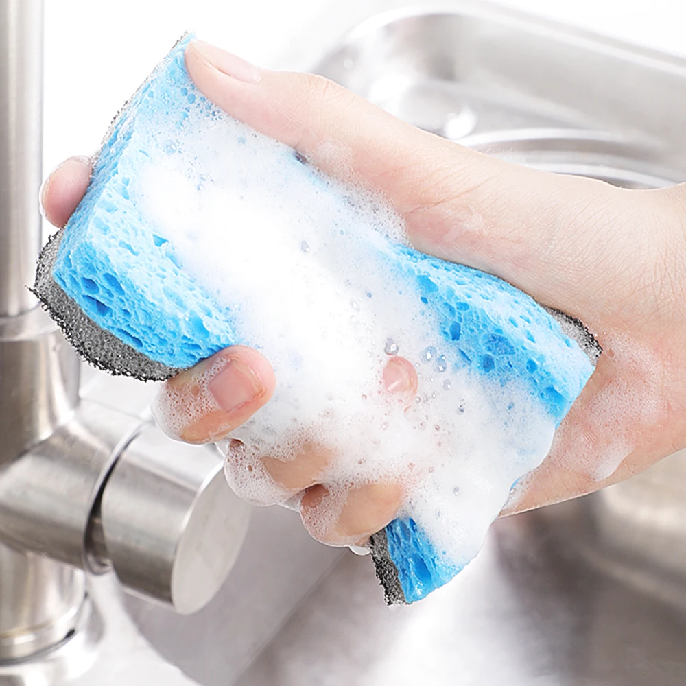 Сверхпрочная скраб-губка Cleanhome многоразовая устойчивая к царапинам антисмазка