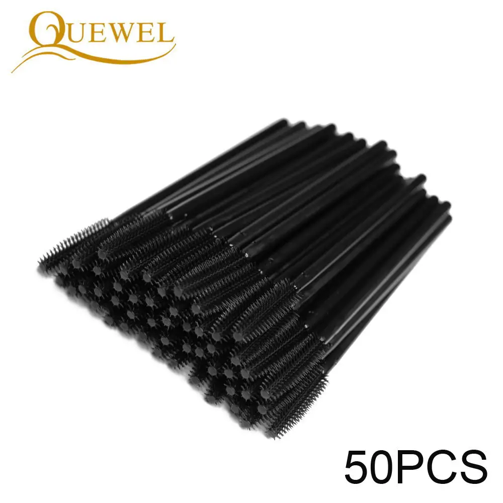Black 50 Pieces 50 шт., одноразовая щетка для ресниц, расческа, силиконовая гелевая тушь для ресниц, палочки для наращивания ресниц, профессиональный аппликатор, инструмент для макияжа глаз - Цвет: Black 50 Pieces