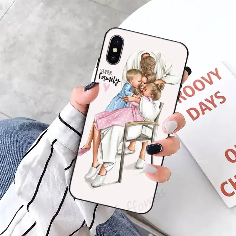 

Fashion Super Dad Mom Baby Girl Phone Cases for iPhone 11 12 pro XS MAX 8 7 6 6S Plus X 5S SE 2020 XR
