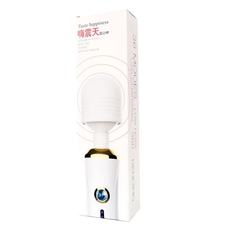 Сильная вибрация большой AV массажный вибратор 36 частоты USB перезаряжаемая