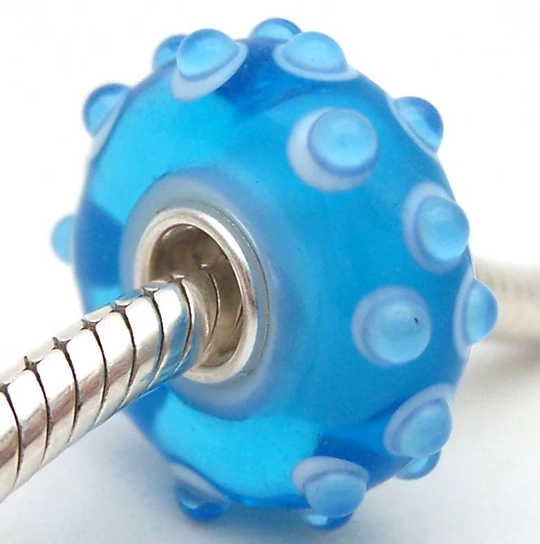 

PJG2725 100% S925 Sterling Silver Beads Murano Glass beads Fit European Charms Bracelet charms diy jewelry Lampwork GlassBeads