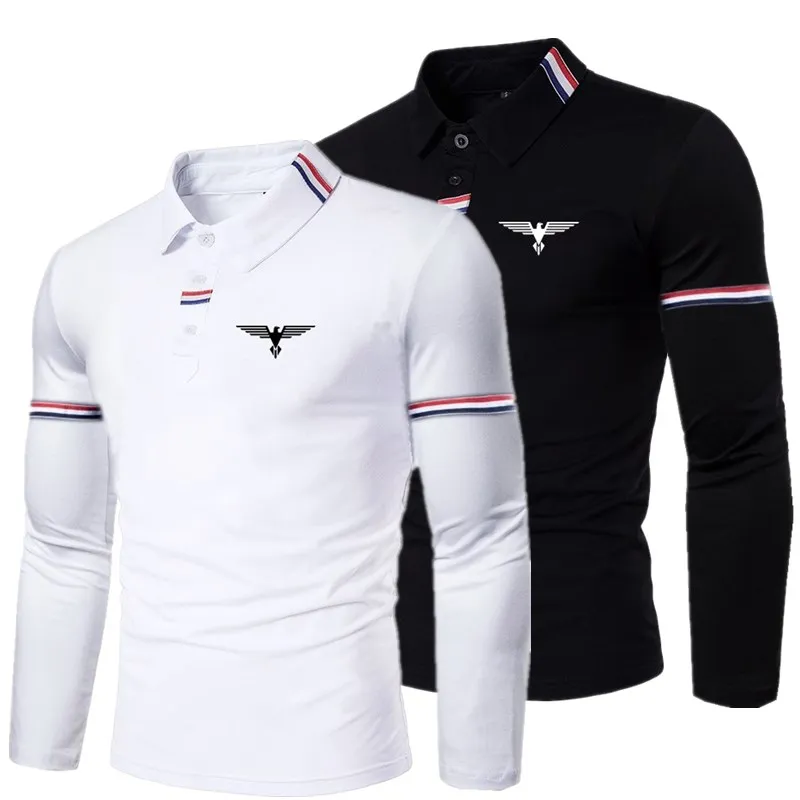 New fashion new men's long-sleeved casual polo shirt | Мужская одежда