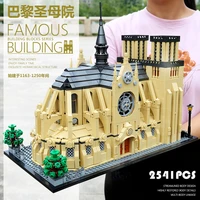 wg5210 architecture notre dame cathedral of paris building blocks brick classic landmark model children toys 16001 16004 16005