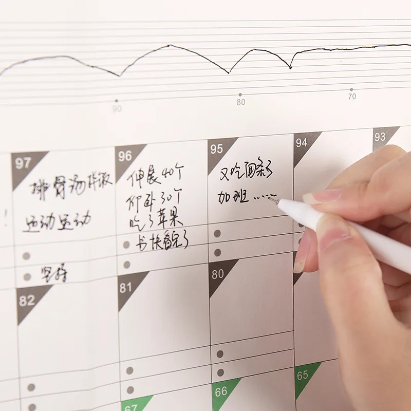 100 дневный календарь с обратным отсчетом График обучения ежедневник стол сделай