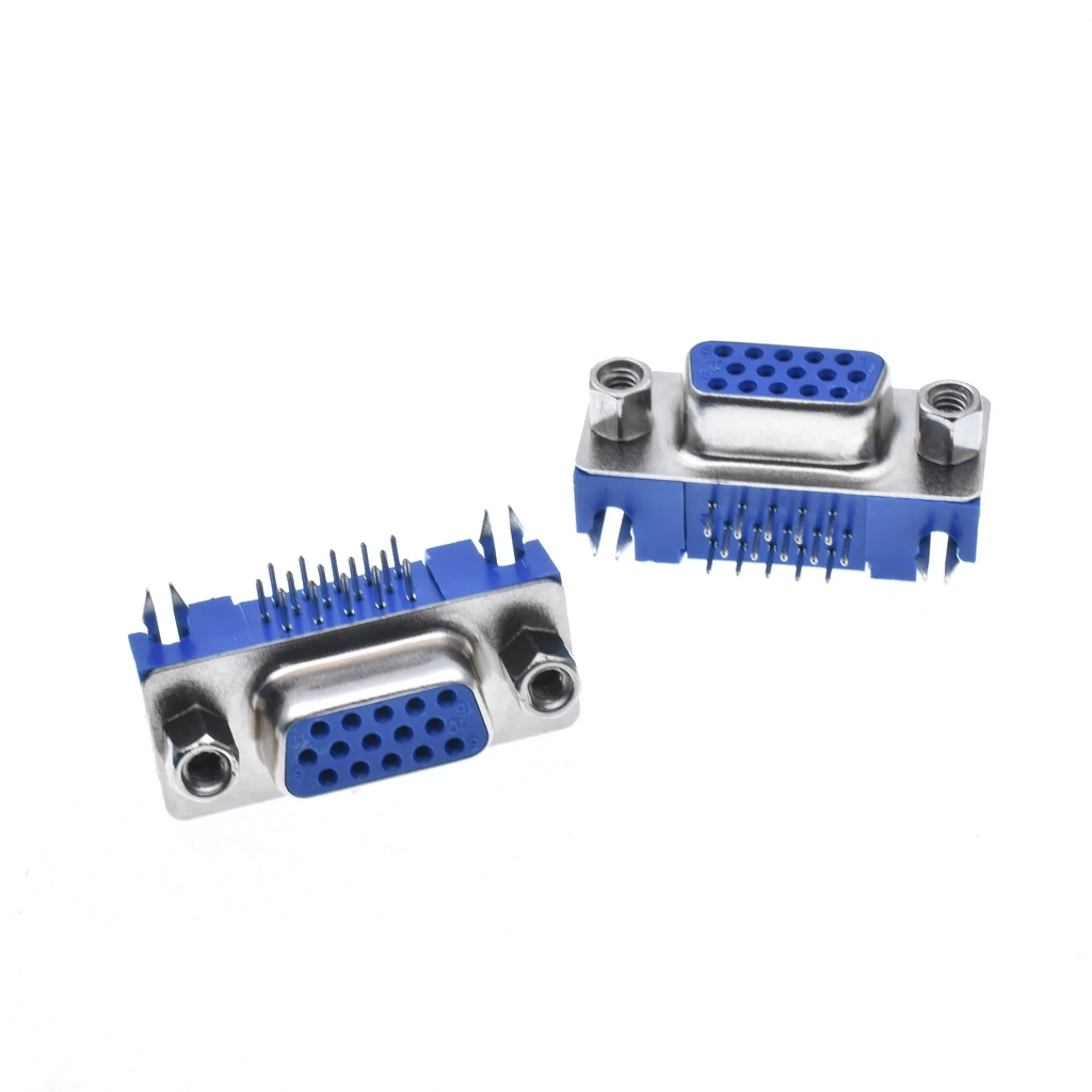 DB15 DR15 3 рядный синий параллельный порт 15Pin D Sub разъем PCB 90 градусов VGA адаптер|adapter