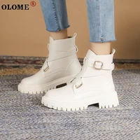 womens faux leather motorcycle boots cross strap platform ankle boots short thick ankle boots fallwinter 2021