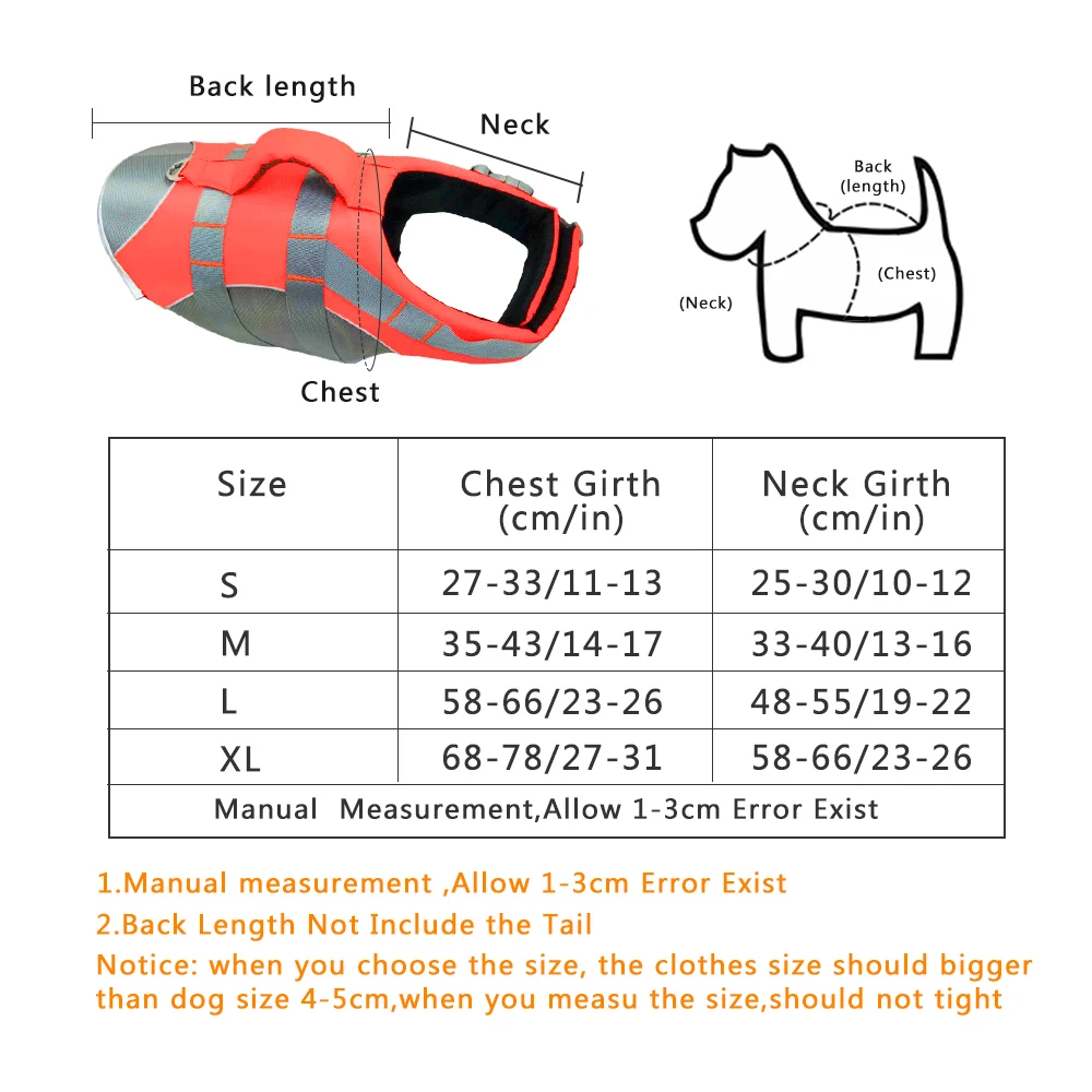 Pet Dog Life Jacket Clothes Vest Collar Saver Swimming Preserver Summer Swimwear | Vests