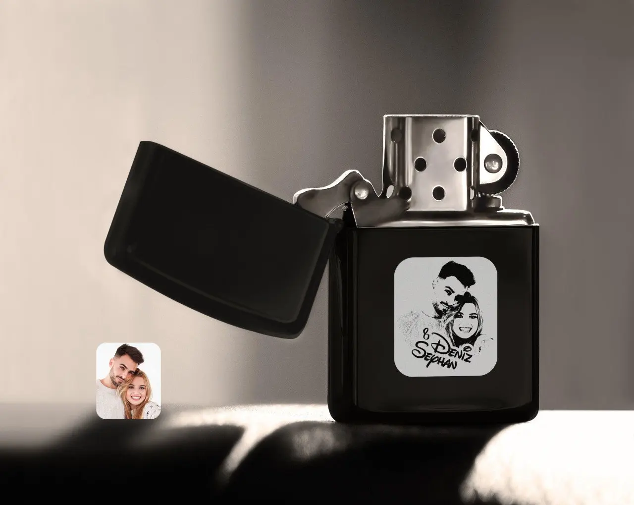 

Индивидуализированный бензиновый черный металлический фигурки на День святого Валентина