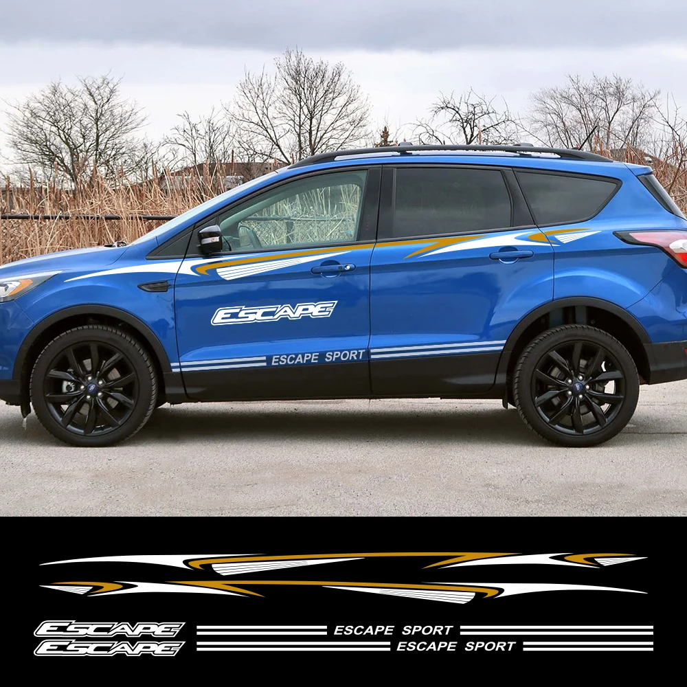 1 комплект Авто боковой двери Спорт светоотражающие наклейки для Ford Escape