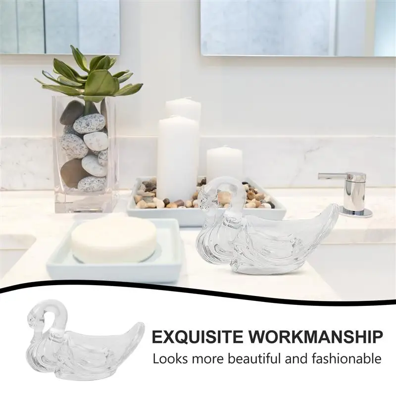 

1pc Acrylic Soap Holder Transparent Swan Shape Soap Dish Organizer Multipurpose Soap Holder Soap Dish Soap Box For Bathroom