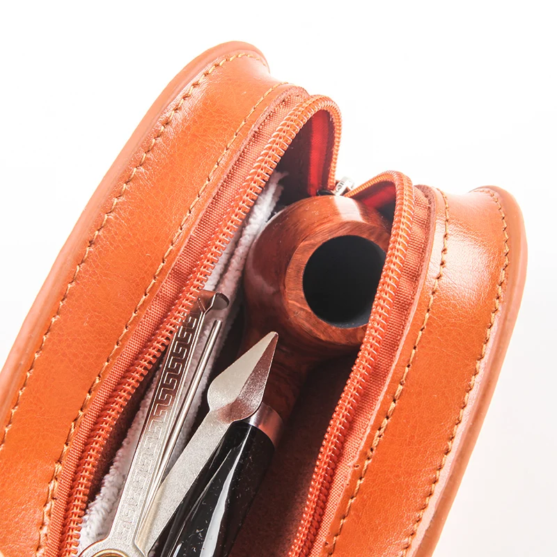 Портативный чехол из натуральной кожи с одной курительной трубкой | Дом и сад