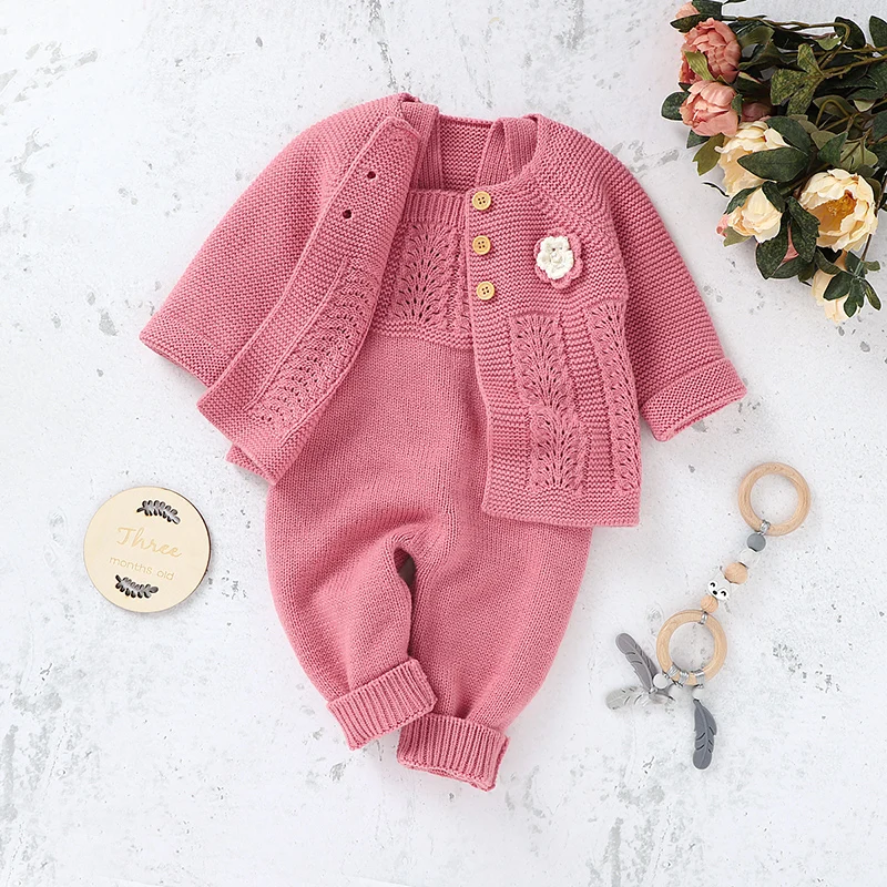

Baby Rompers Winter Warm Knitted Newborn Bebes Girls Sweaters Jumpsuits Long Sleeve Autumn Toddler Infant Kid Overalls One Piece