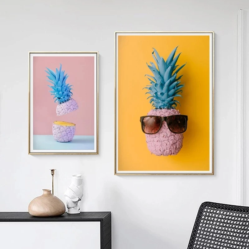 Креативный постер ананас банан в скандинавском стиле Настенная картина с