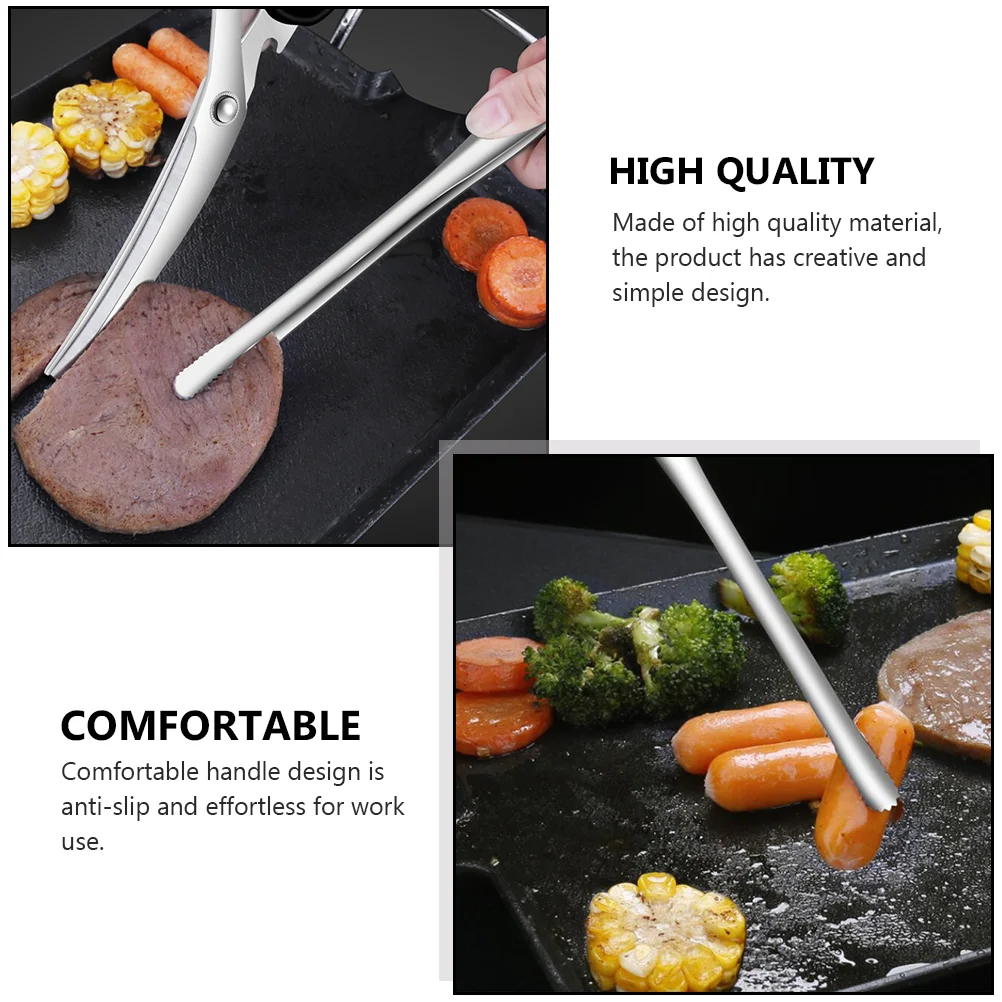 

2Pcs Stainless Grilling Clips Barbecue Scissor Outdoor BBQ Accessories (Assorted Color)