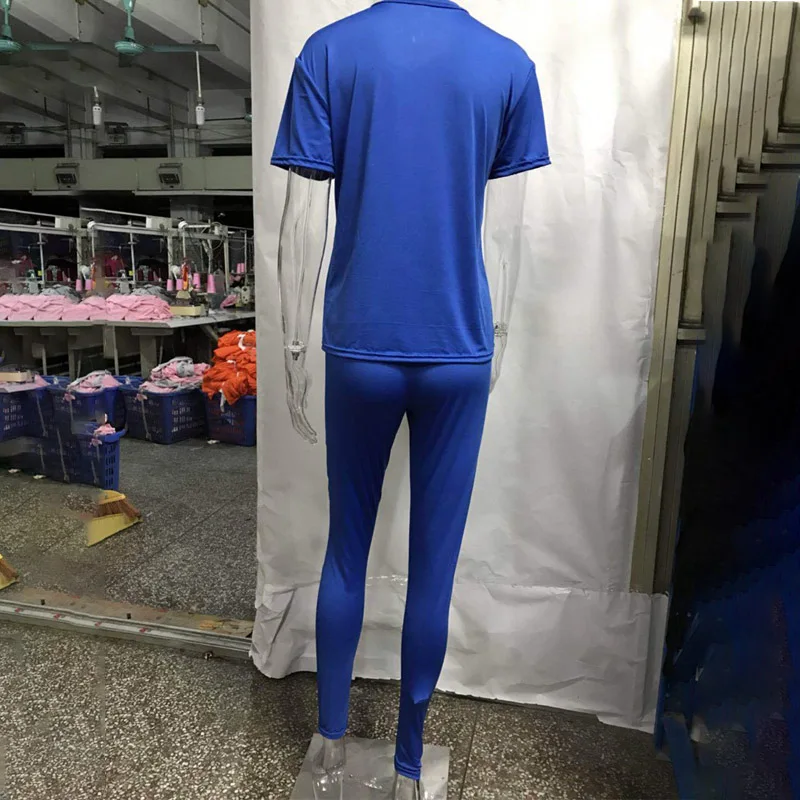 Женская спортивная одежда Traccksuit однотонный черный синий комплект из двух